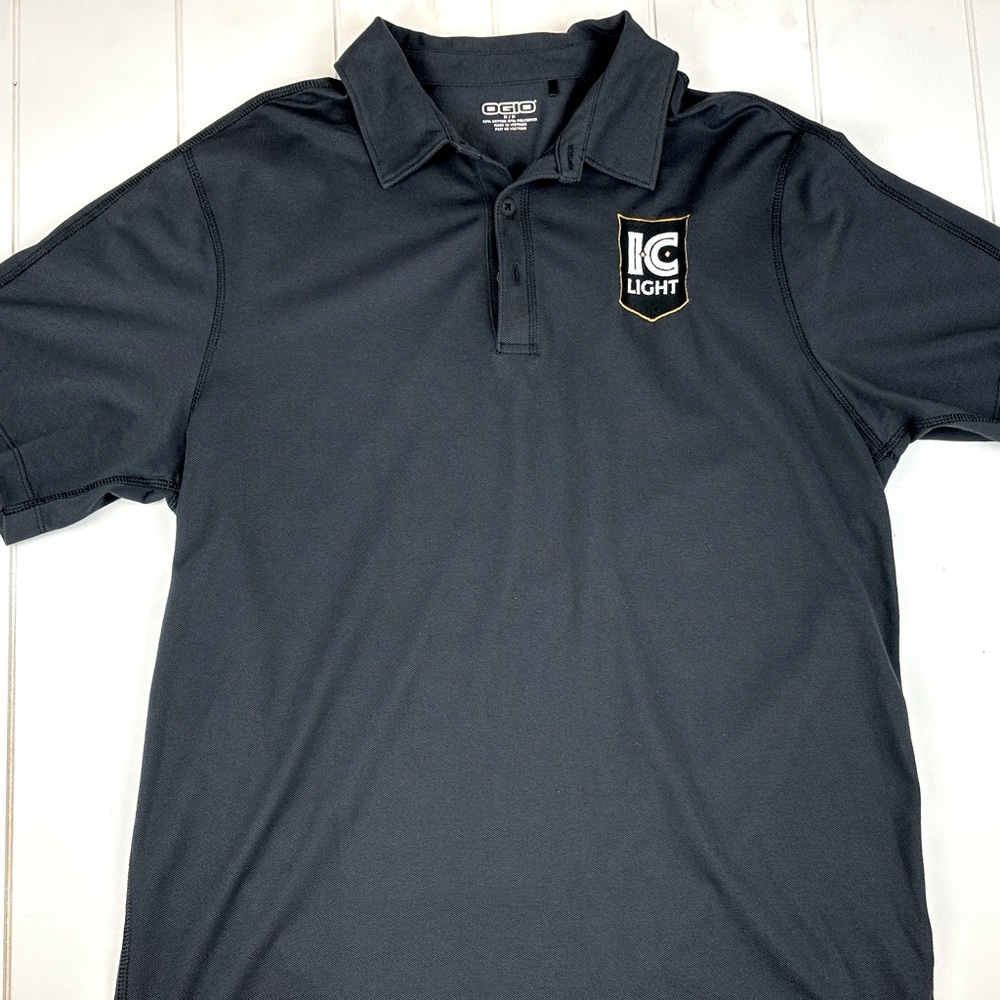🍺Pittsburgh IC Light Beer Embroidered Black Polo Shirt